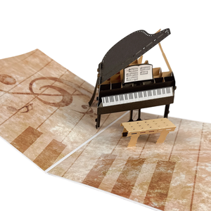 Tarjeta de Felicitación Creativa de Papel para Regalo, Personalizada, <span class=keywords><strong>con</strong></span> Diseño 3D de <span class=keywords><strong>Piano</strong></span> Plegable, para <span class=keywords><strong>Cumpleaños</strong></span>, en Venta - Product Image 1