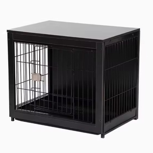 <span class=keywords><strong>Cage</strong></span> à chien en bois de style mobilier de luxe, double porte, plateau amovible, table d'appoint pour chiens de petite et moyenne taille, usage intérieur - Product Image 3