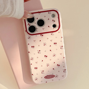 Coque pour iPhone 17 Pro Max, rouge du Nouvel An, avec motif floral, transparente avec trous fins, coque souple intégrale, antichoc - Product Image 3