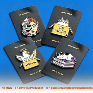 Metal Enamel Custom Cartoon Logo Pin Badge Manufacture Free Design Hard and Soft Label Anime Brooch Lapel for Hat Clothes Pins - Product Image 1