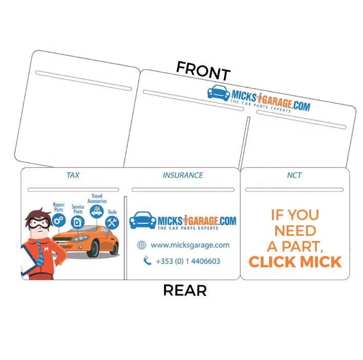 Aangepaste Print Zwarte Voorruit Belasting, Verzekering, Nct Schijfhouder Voor Auto 'S Busjes Taxi Zak Licentie Houder