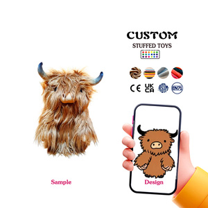 Vente chaude personnalisée : Nouvelle peluche vache des Highlands écossaise, réaliste, douce et câline, jouet de <span class=keywords><strong>ferme</strong></span> - Product Image 1