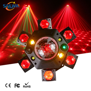 Nhỏ sáu cánh tay ma thuật bóng DMX512 tia <span class=keywords><strong>laser</strong></span> chùm đèn <span class=keywords><strong>LED</strong></span> nguồn chùm chiếu cho DJ bên IP20 đánh giá Kính vạn hoa hiệu ứng - Product Image 1