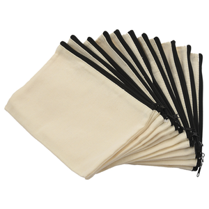 Promotional Canvas Pouch with Nice <b>Black</b> Zipper <b>Bag</b> Supper Product for Female Cosmetic Pouch <b>Bag</b> with Affordable Price - Product Image 2