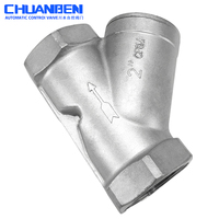 Válvula de Ángulo Tipo Y de Acero Inoxidable 304 CHUANBEN GL11W-16P, Filtro Estándar ISO de 1/2"-2", Resistente a la Corrosión, Sello EPDM+PTFE, 1.6Mpa