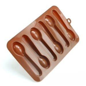 6 Cavity Spoons Lollipop Chocolate Mold DIY Candy Pudding Cake <b>Baking</b> Mold - Product Image 1