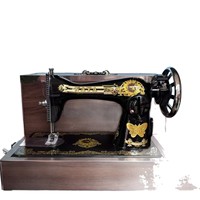 Machine à coudre domestique manuelle à pédale, robuste, à point de chaînette, avec roulement métallique, de style ancien, portable, pour usage domestique, neuve