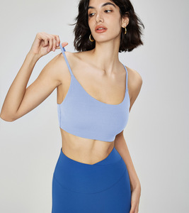 Chaleco de Yoga de primavera y verano para mujer con sujetador de Fitness transpirable con cuello en U correas de hombro finas y almohadillas de pecho extraíbles <span class=keywords><strong>tirantes</strong></span> deportivos - Product Image 5