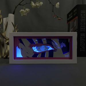 Caja DE LUZ DE Anime Black Demon Slayer Infinity Castle para chico decoración de dormitorio Manga LED luz de <span class=keywords><strong>noche</strong></span> lámpara de <span class=keywords><strong>noche</strong></span> caja de luz de papel Akaza - Product Image 5