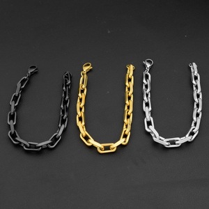 2026 New Simple Popular Design Geometric <b>Chain</b> Bracelet <b>Titanium</b> Steel Gold Silver Plated Men's Bracelets Trendy Jewelry - Product Image 2