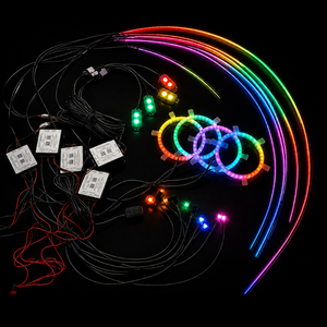Автомобильная атмосферная подсветка Trontech 18-в-1/22-в-1, RGB LED-ленты с эффектом бегущих огней, акриловые полосы, независимое управление через приложение для каждой двери, CE RoHS - Product Image 3