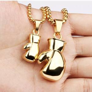 Collar de par de boxeo Hip Hop de acero inoxidable de alta calidad, titanio clásico <span class=keywords><strong>para</strong></span> regalo de San Valentín, joyería de boda o fiesta - Product Image 3