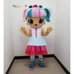 Hengyue Custom Lovely Einhorn Lol Charakter Maskottchen Lol Gilr Puppen Maskottchen Kostüm für die Cosplay Party