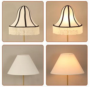 Maßgefertigte Stoff-Tischlampenschirm-Abdeckungen aus Leinen und Rattan Geflecht Runde Lampenschirme für Hochzeitsdekoration Tischlampen und Stehlampen - Product Image 4