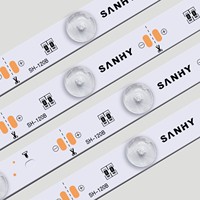 Bande LED rigide à rétroéclairage en treillis DC12V, 12 LED, 12W, 14.4W, rideau, lentille de diffusion à 170 degrés