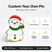 Broche de Noël en émail souple, motif de personnage de dessin animé mignon, épingle en métal plaqué or UV, souvenir de vacances personnalisé pour vêtements