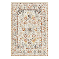 Tapis de luxe en fausse fourrure de cachemire doux avec motif floral médaillon vintage, antidérapant, lavable en machine, pour salon et chambre à coucher