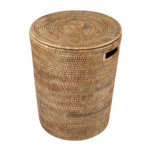 Natural Handmade Round Rattan Waste <b>Basket</b> with Lid, Ratan Plant <b>Basket</b> - Product Image 1