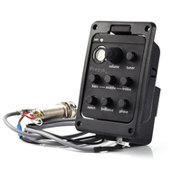 Guitare acoustique 4 bandes EQ Tuner Piezo Pickup Equalizer Préampli intégré pour FM Fish 101 Man 201 301 Guitar Pickups