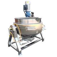 Marmite de cuisson industrielle à double enveloppe pour sauces, gaz et électrique, inclinable, 100L, 150L, 200L, 300L, 500L, avec agitateur, pour sucre