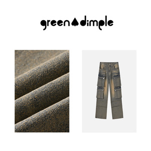 <span class=keywords><strong>Pantaloni</strong></span> <span class=keywords><strong>Cargo</strong></span> in Denim dai pesi massimi da <span class=keywords><strong>donna</strong></span> in Denim dai pesi massimi in Denim con pietra Multi tasca personalizzata Hip Hop con fossetta verde - Product Image 3