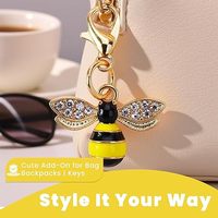 Llavero para bolsos con cierre de mosquetón y colgante de abeja, accesorio de cadena bonita para llaves, mochilas y bolsos