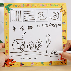 Hai Mặt 3D Câu Đố Bằng Gỗ Bảng Trắng Montessori Vẽ Stacker Set Cho 2-4 Năm Tuổi Không Độc Hại Đồ Chơi Cho Trẻ Em - Product Image 3