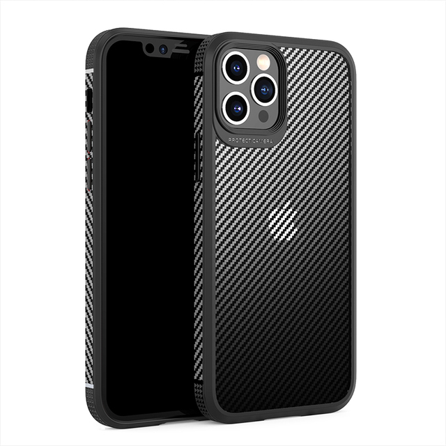 Hot Selling Carbon Fiber Tpu Case Slim Matting Back Cover Phone Cover Case for Iphone 12 Pro Max Mini Carbon Fiber Case