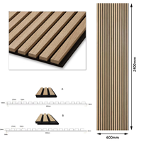 Panneaux muraux acoustiques en MDF ignifuges et insonorisants à lattes de bois, très efficaces pour le salon et l'entrepôt, à prix abordable