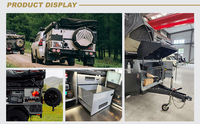 Tente pliante caravane mini camping-car caravane avec auvents latéraux rvs campeurs luxe avec cuisine et salle de bain remorque de voyage tout-terrain