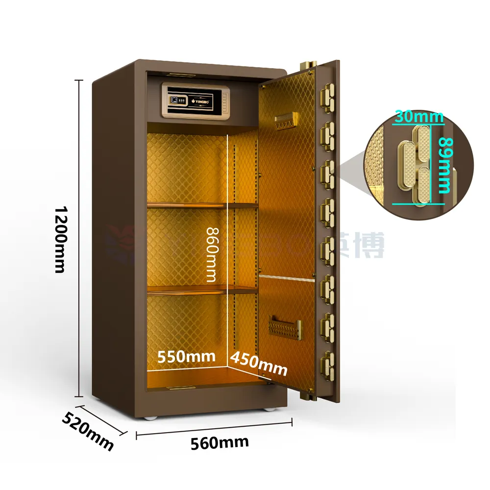 ตู้เซฟรักษาความปลอดภัย Yingbo ตู้เซฟขนาดใหญ่ ล็อคไบโอเมตริกซ์ ตู้เซฟขนาดใหญ่