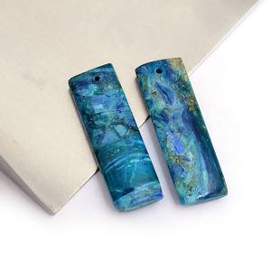 Opalina rara 10x30mm rectángulo liso Briolette taladro frontal par Opalina peruana Natural cuentas de piedras preciosas semipreciosas para joyería - Product Image 6