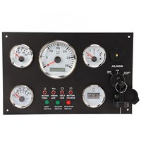 Panel Gauge Mesin Diesel 190mm 12V 24V, Tachometer, Pengukur Bahan Bakar, Suhu Air, Tekanan Oli, Voltmeter untuk Mesin 4 Tak 6 Silinder Inboard