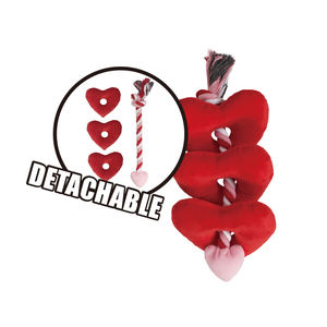 Produsen Grosir Valentines Pink Red Chew Dog Set Mainan Tali Mewah - Product Image 3