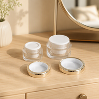 Pot à crème double couche exquis en acrylique, idéal pour les femmes élégantes 15g 30g