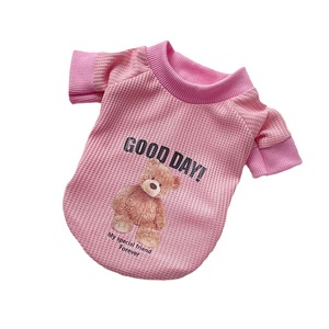 Sudadera con capucha de poliéster con estampado de oso para perros y gatos, ropa para primavera y otoño en azul, rosa, verde, amarillo y morado. - Product Image 5