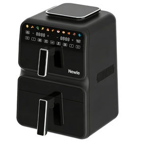 Friteuse à air double zone 3000W, panier asymétrique 11L (4.5L+6.5L), cuisson synchronisée, 13 préréglages, élément chauffant SS304, contrôle tactile numérique, four 200°C - Product Image 1