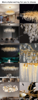 Prix usine Moderne Pendentif Lumières Salon Maison Arbre Branche Plafond Lustre Cristal