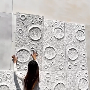 Paneles de Pared de Piedra Artificial de PU (Bloque) con Patrón de Cráter Lunar para Proyectos de Hoteles, Villas, Dormitorios y Comedores - Product Image 1