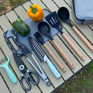 Hot Sale Outdoor <b>Camping</b> <b>Kitchen</b> Utensil Set Wooden Handle Portable Cooking Tools Accessories Organizer Set <b>Camping</b> Utensil Set - Product Image 3