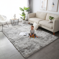 Tapis de sol en peluche shaggy, à poils coupés et bouclés, doux et moelleux, antidérapant, adapté aux animaux domestiques, motif tie-dye, fabriqué à la machine, pour chambre et salon