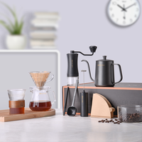 Set Peralatan Kopi Circle Joy dengan Penggiling Kopi Manual, Kit Seduh Pour Over, Teko Gooseneck 600ml, Server Dripper 300ml, Paket Hadiah