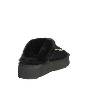 Sabot pour femme 8880 noir doublé de fausse fourrure, pantoufle pour la maison - Product Image 3