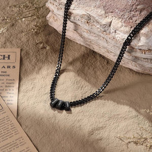 Collares Personalizables de Acero Inoxidable Estilo Vintage con Hilo y Cadena, <span class=keywords><strong>Inscripciones</strong></span> Personalizadas, <span class=keywords><strong>Populares</strong></span> en Mercados Asiáticos y Europeos, Unisex - Product Image 1