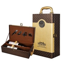 Boîte à vin en cuir de sublimation personnalisée avec ouvre-poignée Boîte cadeau Boîte d'emballage de vin