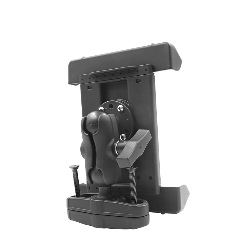 1.5'' Ball head Square tube clamp Tablet mount with 8.7cm double socket arm for Forklift