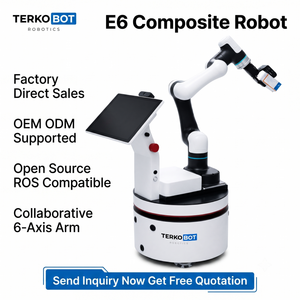 TERKOBOT E6 <span class=keywords><strong>Robot</strong></span> Collaborativo Mobile Composito con Navigazione Autonoma SLAM, Visione Artificiale e Piattaforma Flessibile per Formazione e Produzione - Product Image 1