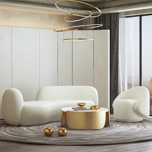 Sofá de canto italiano minimalista, sofá de luxo moderno com formato de curva para sala de estar
