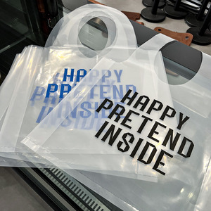 Sacs en polyéthylène transparents à fond plat personnalisables, sacs recyclables et réutilisables, emballage de supermarché, <span class=keywords><strong>plastique</strong></span> <span class=keywords><strong>LDPE</strong></span> - Product Image 4
