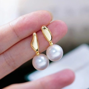 Accessoires en argent S925 pour la création de bijoux, boucles d'oreilles en argent tendance avec perles rondes de 9 à 13 mm, plateau vide pour boucles d'oreilles 22309 - Product Image 2